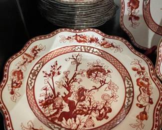 Coalport  Indian Tree Coral place setting for 12 includes serving pieces