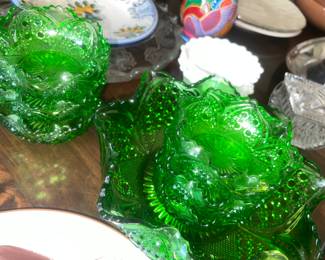 Green glass RETRO and cool $45