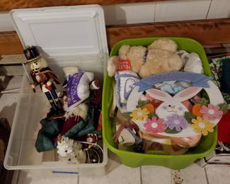 Easter + Halloween decorations too