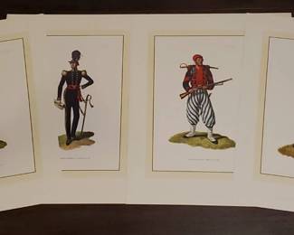 ArtistSigned Lithographs Of American Army Uniforms 