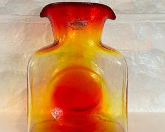 BLENKO Signed Designer Glass Pitcher
