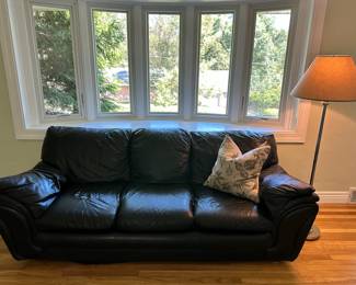 Black Supple Leather Sofa 