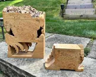 Designer MICHAEL ELKAN Live Edge Burl Box A