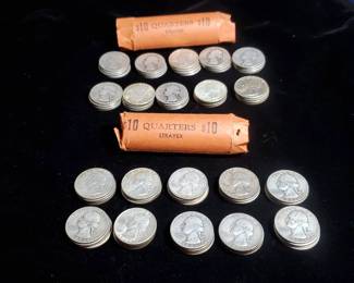 Two Rolls Of Silver Quarters