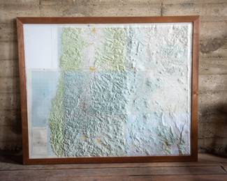 antique framed relief map