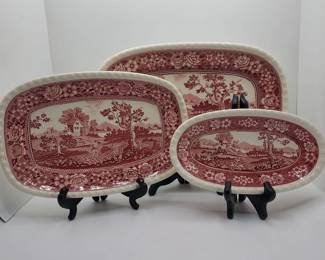 3 Beautiful Villeroy and Boch Rusticana Red Serving Platters