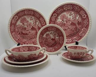 One Beautiful Villeroy and Boch Rusticana Red Transferware Place Setting