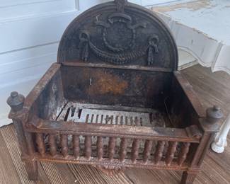 Victorian Cast Iron Coal Fireplace Basket Original