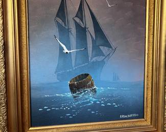 SHIP PAINTING OIL ON CANVAS