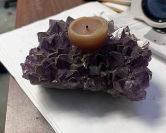AMETHYST GLASS CANDLEHOLDER