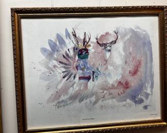 DEER AND INDIAN PAINTING
