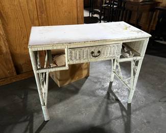 WICKER DESK OR VANITY