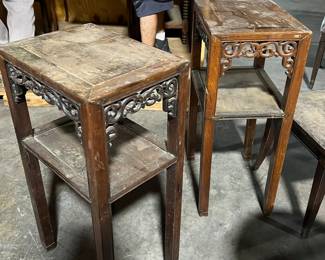 PAIR OF TEAK WOOD OCCASIONAL TABLES 