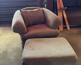 UPHOLSTERED CHAIR AND OTTOMAN