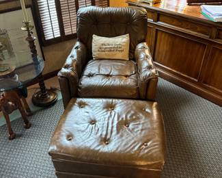 CHAIR AND OTTOMAN - BUY IT NOW $75. Call or Text Patty at 847-772-0404 to arrange for purchase or make inquiries.