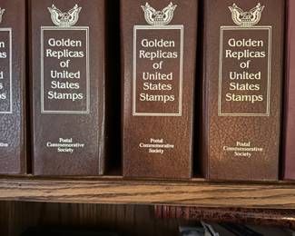 18 VOLUMES OF GOLDEN REPLICAS OF U.S. STAMPS  - BUY IT NOW $50 EACH. Call or Text Patty at 847-772-0404 to arrange for purchase or make inquiries.
