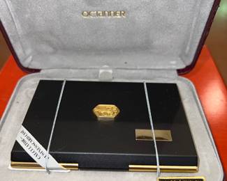 gold business card case