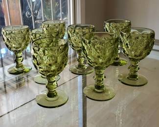 Mid Century Imperial Glass 'Provincial Green' Cordial Glasses