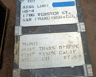 This is the trunk my aunt shipped some of her possessions home from Japan in 1957.