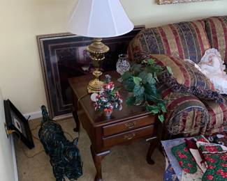 Christmas Light Dog / End Table / Table Lamp