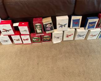 AIRPLANES HALLMARK ORNAMENTS, NEW IN THE BOX