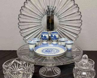 Glass Cake Stand, Serving Tray Other Pieces