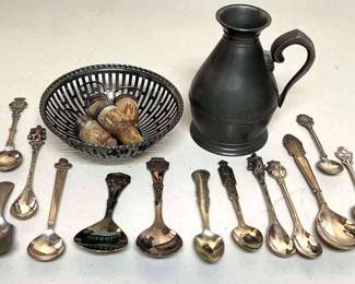 Noggin Haystack Measure, Silver Bowl, Stoppers, Spoons Others