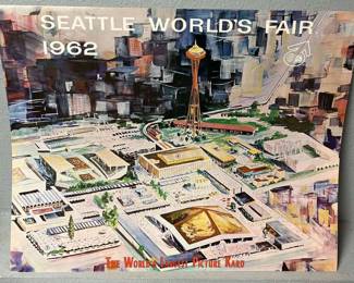 Four Seattle Worlds Fair Worlds Largest Picture Kard