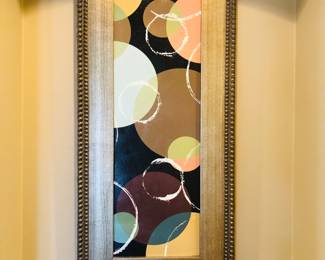 Framed abstract art.