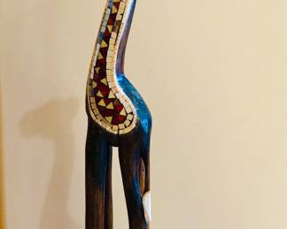 Giraffe, dark brown wood. 