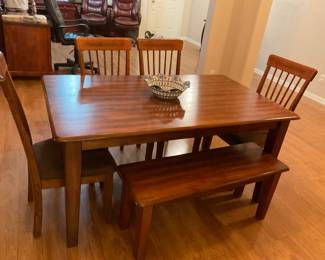 View of Table with Bench