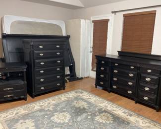 King Size Bes with Tall Dresser, Dresser with Mirror, TV Stand