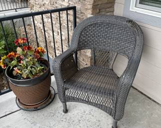 Second chair, has some damage 
Second ceramic pot