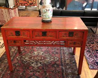 Chinese red console table