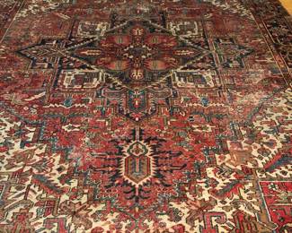 Large antique beautifully worn Oriental rug