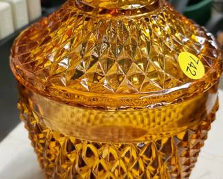 AMBER GLASSWARE / CANDY DISH