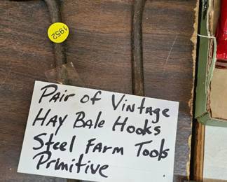 PAIR OF VINTAGE HAY BALE HOOKS