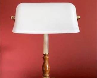 White Bankers Lamp 