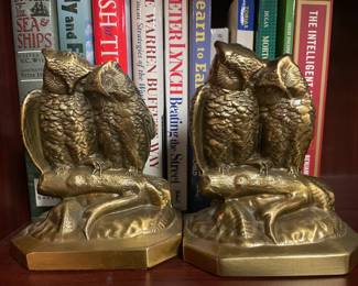 "OWLS" Brass Bookends
