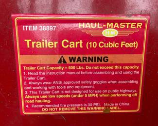 HAUL-MASTER Trailer Cart--10 Cubic Feet for Cub Cadet or others