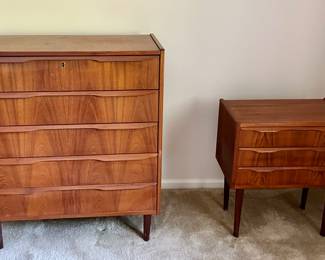 #5 & #6 - Danish Modern 5 drawer dresser and 3 drawer night table- sold separately.