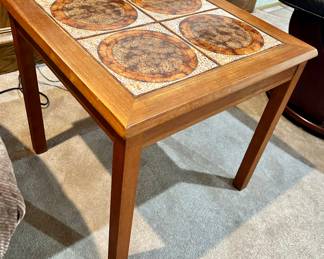 #7- Tile top side table- Made in Denmark- 20 x 20 x20- $200