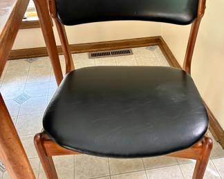 #10- Danish modern dining table with 4 chairs by Erik Buck for Oddense Baskinsnedkeri- Table 54.5w x 35d x 29t-$1200