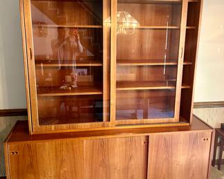 #1- Poul Hundevad Danish Modern china cabinet- Bottom - 67w x 16.25d x 29.5t, Top- 54.50w x 12d x 50.5t - $1400