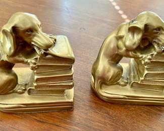 #14- PM Craftsman Brass Dachshund bookends-$40