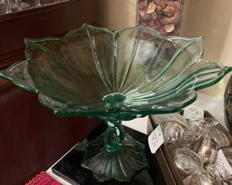 lots of vintage GREEN GLASS check back for more pics- 