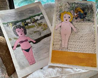 ZELLA FUNK SIGNED COLORED LITHOGRAPHS