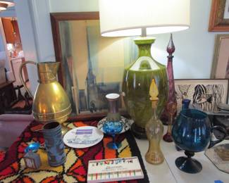 Mid Century Lamps, pictures, glassware and more