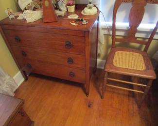 Antique dresser and chair