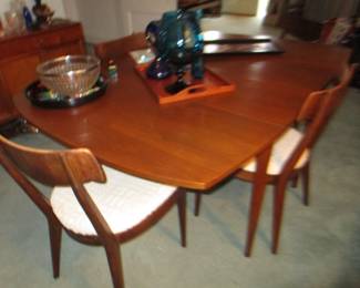 Late 1950's Kip Stewart for Drexel Credenza and dining table with 6 chairs (mint)